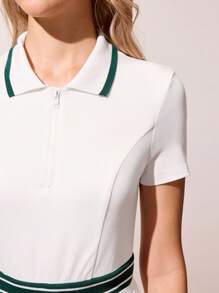 CourtClass 针织运动户外网球拼色拼接时尚女式连衣裙