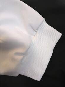 Manfinity Dauomo 男式数字火焰印花撞色圆领长袖T恤 - 黑與白 - 查看 5