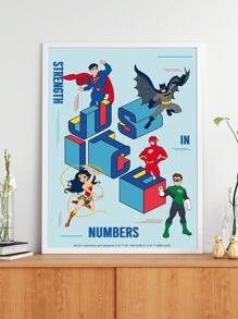 SUPERMAN X SHEIN 卡通人物图形海报非常适合家庭、客厅、卧室、办公室、浴室、厨房装饰，适合客厅、卧室和餐厅 - 彩色 - 查看 4