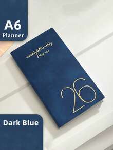 SHEIN 1pc A6 2026 Planner Notebook, Portable Schedule Notebook, 365-Day Time Management Notebook, Weekly & Daily Planning, Journal, Back To School/Start Of School Year Gift