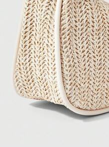 ROMWE Fairycore 1 件波西米亚风格沙滩包，镂空网状手提包，适合女士度假，配有包饰和热带花卉装饰 - 彩色 - 查看 5