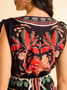 CAJUNI Women's Casual Vacation Coconut Tree Print Dress - Multicolor - View 6