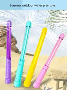 Zazumi 1Pc 32cm Long Multi Nozzle Water Gun With Pull Out Sprayer Super Soaker Water Cannon Summer Fun Water Jet Toy For Outdoor Pool Beach Party Game Multi Color Splash Battle Toy Water Blaster