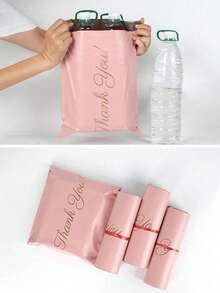 30个新材料粉色感谢普通袋，现代运输多用途防水袋，办公室，学校服装包装电子商务物流快递包装袋自粘袋防水袋粉色，毕业季教师礼物，趣味礼物婚礼季包装礼品袋生日派对团队包装。适用于办公室装饰办公用品 - 粉色 - 查看 6