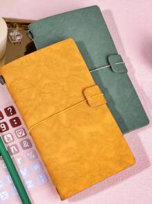 SHEIN 复古欧洲蕾丝 PU 皮革笔记本变色带空白横线网格页计划本日记本礼物办公室书写子弹日记旅行商务 - 彩色 - 查看 3