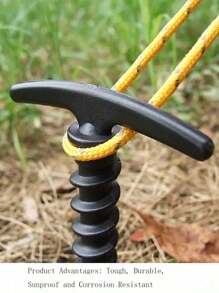 2/4/5/6/8/10PCS 连接螺丝桩，适用于露营和徒步旅行 - 耐日晒和腐蚀，易于使用的登山钉，符合人体工程学的手柄，非常适合徒步旅行、天篷和户外帐篷，户外支架固定