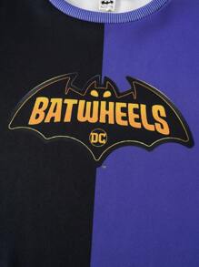 Batwheels X SHEIN بلوزة رياضية بطباعة كرتونية ملونة للأولاد المراهقين