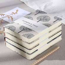 SHEIN 264 页，亚麻布精装 B6/A6 笔记本，配有 100gsm 优质纸张、内袋、粗花、生命之树返校 - 彩色 - 查看 5