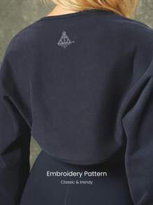 GLOWMODE X Harry Potter Everyday Terry Insygnia Śmierci Miękka, odprowadzająca pot, oddychająca, graficzna, haftowana bluzka z długim rękawem, codzienna, swobodna odzież