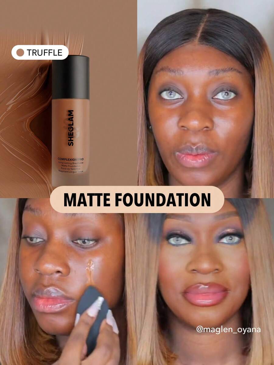 SHEGLAM Complexion Pro 持久透氣霧麵粉底液-松露霧面防汗粉底液控油全面遮瑕無孔遮瑕防水無瑕不褪色輕薄液體粉底液 品牌 美容 化妝 化妝品 適合女性與女孩 完美搭配夏季春季 Y2K 時尚 流行 生日 母親節禮物 假期 派對準備就緒 最佳顏色