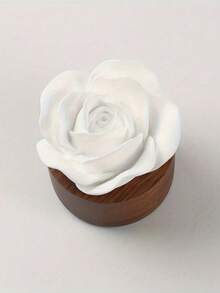 SHEIN 1Pc Essential Oil Diffuser Set, Indoor Fragrance Essential Oil Stone Creative Home Fragrance Wood Base Gypsum Rose Car Fragrance Stone Ornament Home/Car Fragrance Decoration, Flameless And Battery Free, Suitable For Bedrooms And Living Rooms