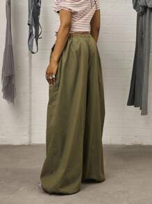 COUREZ 男女通用低腰宽松灯笼裤深灰色长裤，100%纯棉