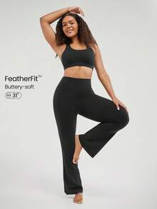 Quần legging ống loe cạp cao FeatherFit™ 31 inch, phù hợp cho yoga cường độ thấp và mặc hàng ngày. - màu đen - Xem 1