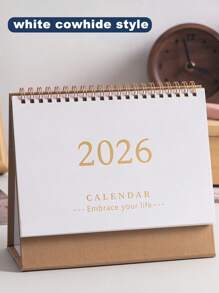 SHEIN 简约桌面日历，适用于办公室桌面日历，直立翻页桌面日历，用于规划、组织和日常安排，多种颜色可选装饰