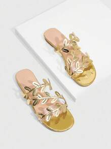 CUCCOO SZL Women's Fashionable Gold Flat Sandals - Gold - View 6