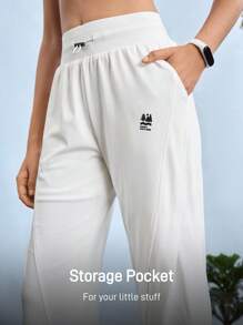 SHEIN In My Nature Women's Drawstring Pants, Irregular Design, Wide Leg Casual Outdoor Sweatpants Jogger, Women High Waist, Wide Leg Loose Casual Outdoor Sweatpants, White Wide Leg Pants, Chalky White Sweatpants Wide Leg Sweatpants Activewear Hiking Pants Workout Pants, Sport Pants, Outdoor Pants, Climbing Pants, Fall Trousers Pants, Hiking Pants, Warm Pants, Spring And Fall Bottoms, Streetwear, Back To School