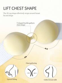 SHEIN Comfortable Breathable Waterproof Sweat-Proof Front Clasp Bra Pasties - Multicolor - View 1