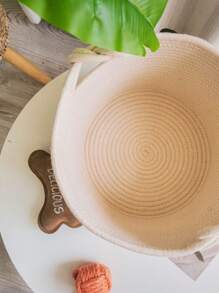 Cesta de almacenamiento de cuerda de algodón con diseño de pata de dibujos animados, organizador multiusos de juguetes, recipiente para aperitivos, cesta tejida amigable para el hogar, cesta de piso para la sala de estar, protección antiarañazos para el piso