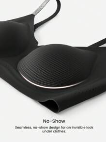 LUVLETTE Dream Curve Air 无线无缝透气透明 T 恤低胸隐形内衣黑色透气粘性基本尺寸自由文胸也适合青少年女孩和儿童 - 黑色 - 查看 8