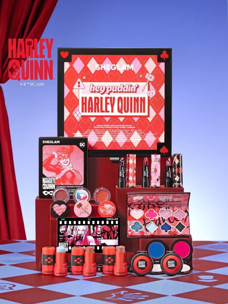 Harley Quinn X SHEGLAM 系列套裝 化妝 品牌 美容 化妝 化妝品 適合女性與女孩 完美搭配夏季春季 Y2K 時尚 流行 生日 母親節禮物 假期 派對準備就緒 最佳顏色 - 彩色 - 查看 1