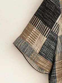 Rusticease Kích thước lớn Mùa hè Nhà  Mặc Lỏng lẻo Hình học Vòng cổ Áo Và Quần cà rốt Bộ - Nhiều màu - Xem 6