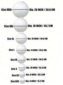 SHEIN 2 Stücke weiße runde Papierlaterne Set für Hochzeit, Party, Weihnachten, Jubiläum Dekoration, DIY Malerei Requisiten Lampenschirm - Weiss - Übersicht 2