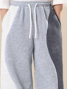 SUMWON Kids Color Block Sweatpants Loose Fit Wear Casual Jogger Bottoms Everyday Comfort Indoor Outdoor Play Wear Spring Fall 2023 Collection Winter - Multicolor - View 6