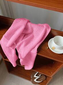 Comfortcana Áo dài tay rộng vai trễ vai mỏng cỡ lớn cho nữ - Màu Hồng Tươi - Xem 4