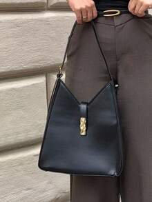 Jeta Ari FAUX LEATHER SHOULDER BAG, WOMEN ELEGANT BAG, BUSINESS CASUAL WOMAN BAG PEFECT FOR OFFICE BUSINESS AND WORK - Black - View 4