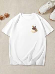 Manfinity Homme 夏日必备！男士休闲白色T恤，印有“夏日清凉时光”字样和时尚鸡尾酒图案，散发轻松自由的气息。助您轻松享受舒适时光，休闲时尚又不失文艺范儿，也是送给男朋友或老公的理想礼物。