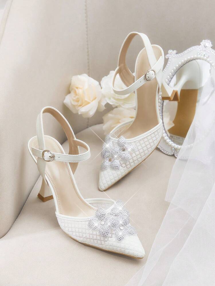 CUCCOO HITCHD Women's Elegant White High Heel Wedding Shoes