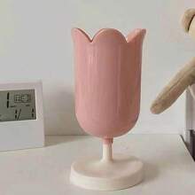 SHEIN Tulip Pen Holder Girl Heart Pen Holder Makeup Brush Storage Bucket Back To School