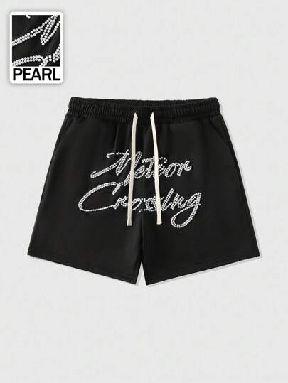 Street Life Men's Summer Casual 3D Pearl Decor Shorts