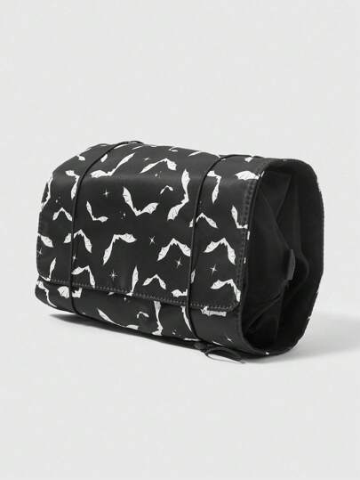 Grunge Punk 395692 Black Bat Gothic Style Print Portable Fashion Travel Cosmetic Bag