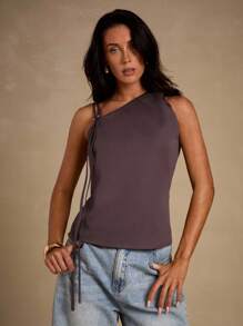 Glamine Damen Trägerhemd ärmellos, elegante einfache Mode Grau Lila Trägerhemd, Schulbereit, Retro Chic, Herbst Chic, Y2K, Vintage, Urlaubsstimmung, Stadtkomfort, Sonnige Reise, Streetwear, Spaghettiträger Top, Haut enthüllend, minimalistischer Stil, Minimalismus AU, Maillard Stil, Partyaussehen, Neckholder, Girly AU, Coole Trage Kollektion, Konzert, Sauberer Passform Stil, Bestseller, #Erschwingliche Mode - Grauviolett - Übersicht 6