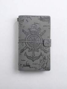 SHEIN Vintage A6 Refillable Notebook Soft Leather Pirate Style Travel Journal Book Retro Loose Leaf Diary Planner Stationery For School Office Work Study Memo Writing Creative Gift For Men And Women Daily Notes Sketchbook - A6 - View 10