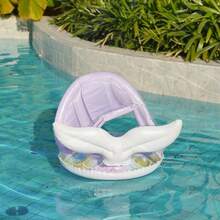 Zazumi 1 件星空图案紫色鱼尾模型儿童游泳圈带顶篷 - 彩色 - 查看 8