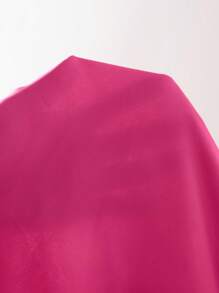 Rusticease Plus Notch Neck Dip Hem Top - Hot Pink - View 4