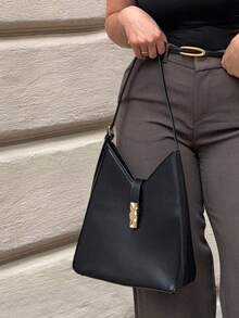 Jeta Ari FAUX LEATHER SHOULDER BAG, WOMEN ELEGANT BAG, BUSINESS CASUAL WOMAN BAG PEFECT FOR OFFICE BUSINESS AND WORK - Black - View 1
