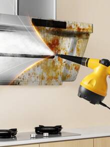 Teckwe 1pc Steam Cleaner Machine, High Temperature Household Handheld Portable Kitchen Range Hood Cleaning Machine, Kitchen Cleaning Tool-EU Plug - EU C Type Plug(220-240V) - View 2