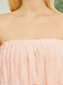 SHEIN 1 pieza Bata de baño de felpa de coral para mujer, suave y absorbente, con bufanda y gancho, toalla sin desprendimiento, para el hogar, spa, ropa de dormir, artículos esenciales para volver a la escuela