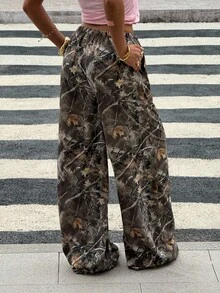 Muchica Ladies Autumn New Fashion Camouflage Print Wide-Leg Pants, Suitable For Daily Street Wear - Multicolor - View 2