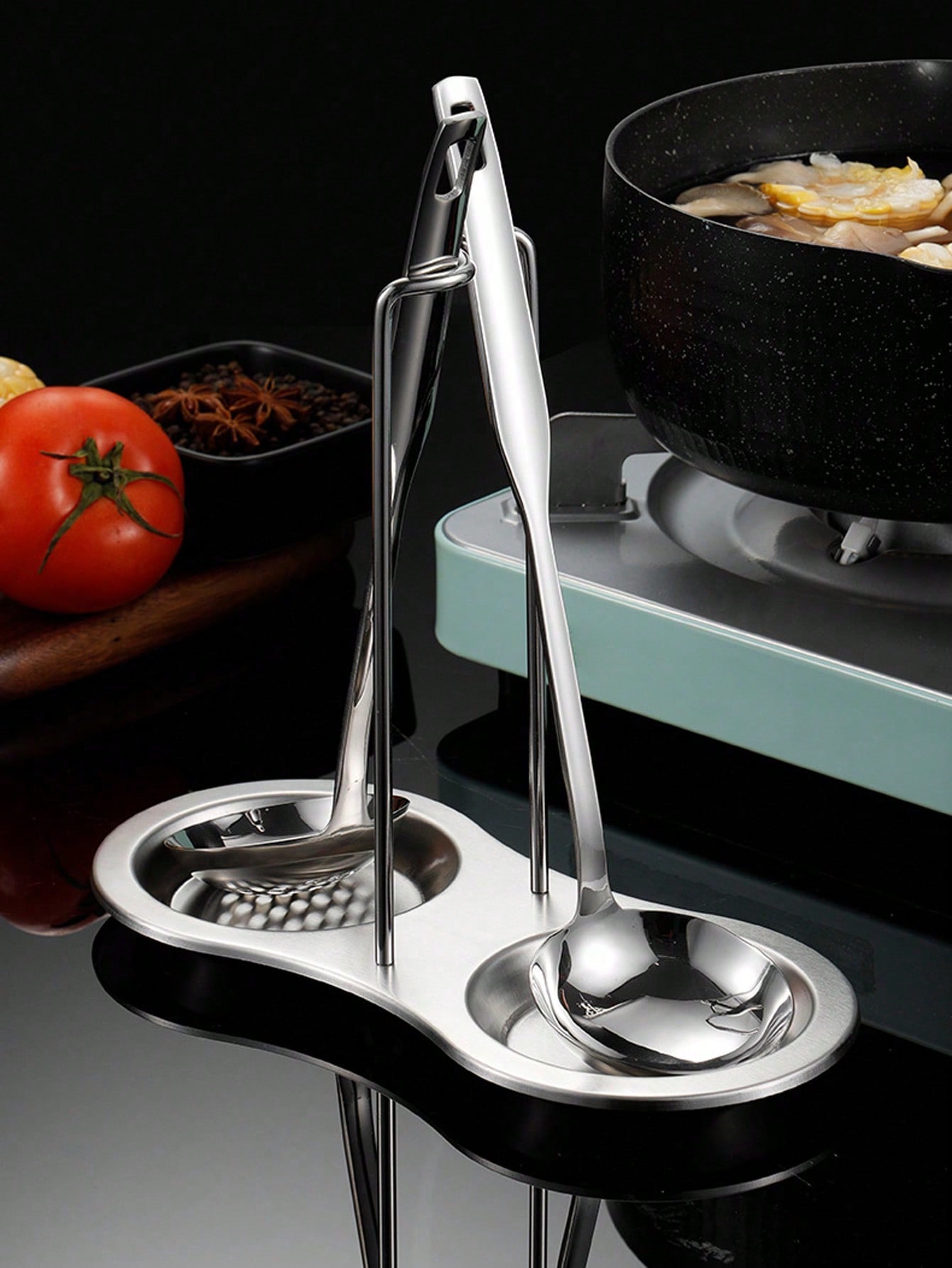 ملعقة شوربة مطلية بالتيتانيوم متعددة الألوان من ال...