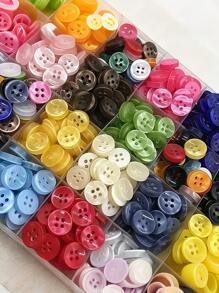 300pcs Buttons - Assorted Colors, Vintage Style Round Buttons For DIY Crafts, Shirts, Sewing, Novelty Mixed Color Series For Wallet Making, DIY Wallet Making