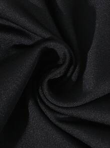 Conjunto de 4 piezas de shorts de punto ajustados informales para niñas - Negro - Ver 7