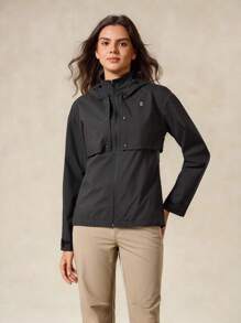 OutZeal 防水防风 3L 高科技面料二合一雨衣风衣背心城市骑行户外夹克 - 黑色 - 查看 9