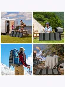 SHEIN Smaraad Renewable 30W Foldable Solar Panel, Portable Solar Generator Outdoor Camping RV Charger For Mobile Phones, Tablets, Lighting, Fans