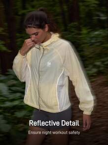 In My Nature Women's Summer Outdoor Hooded Sunscreen Jacket - Yellow - View 3