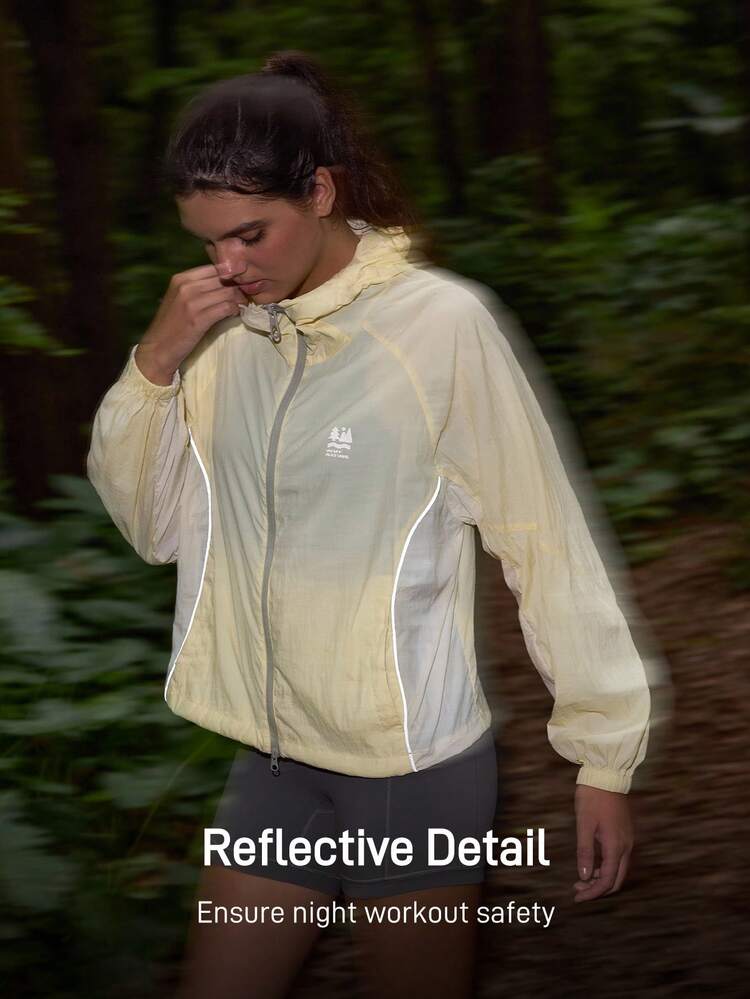 In My Nature Women's Summer Outdoor Hooded Sunscreen Jacket - Yellow - View 3