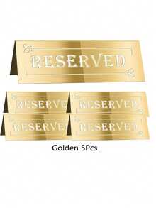 1pc/2Pcs/5Pcs/12Pcs/26Pcs Reserved Table Signs, Acrylic Guest Reservation Table Tents Sign, Waterproof Gold Double-Sided Reserved Seat Signs, Reserve Signs For Wedding Birthday Party Restaurants Meeting Best Gifts,Wedding Decor,Home Decor ,Room Decor Party Favors Bride Graduation Birthday Decorations Party Decorations Bachelorette Back To School Christmas Decorations Living Room Decor Halloween Decor